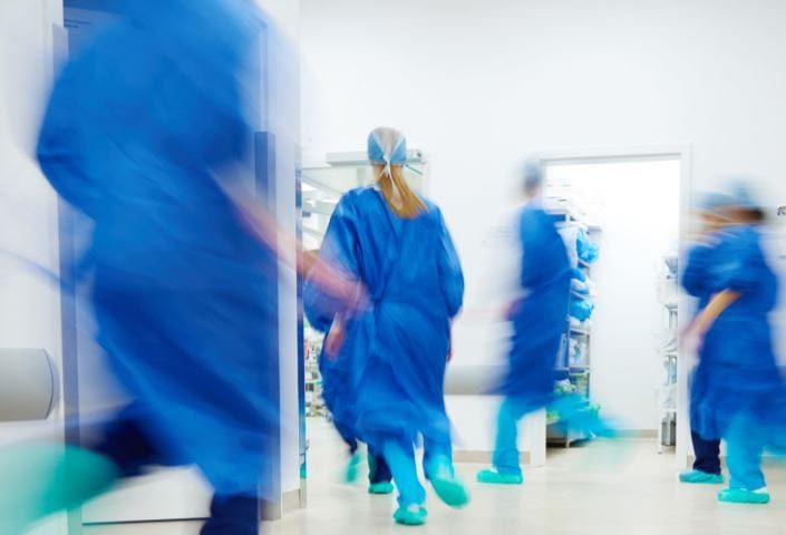 Busy staff in hospital 